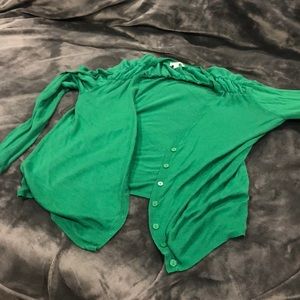 Charming Charlie green cardigan